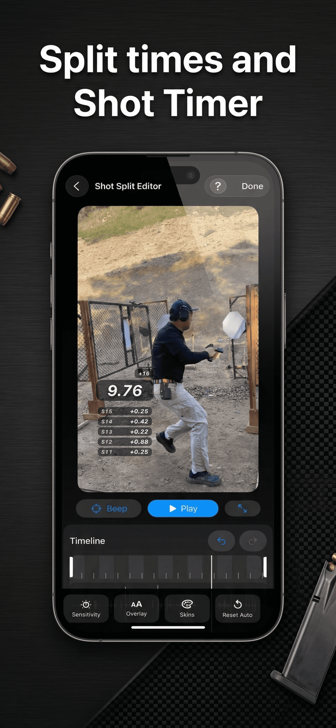 Reshoot iPhone screenshot showing overlay and share workflow